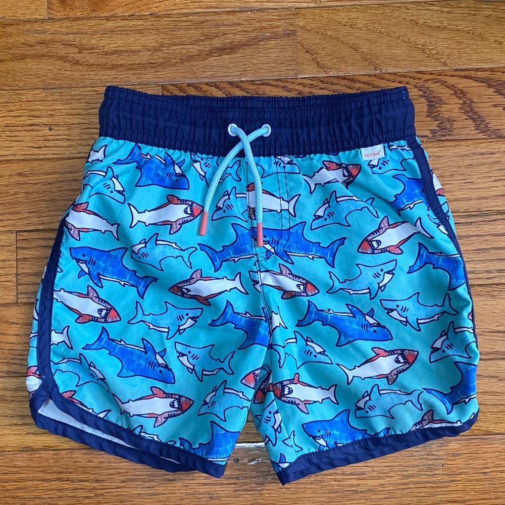 Cat & Jack ❤️  Kid's Blue & Navy Drawstring Short Size 4T (PRE-LOVED)